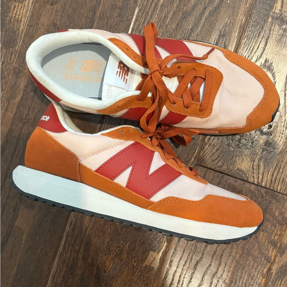New Balance 237 Athletic Shoes Orange and Burgundy Suede size 9 - Picture 2 of 2